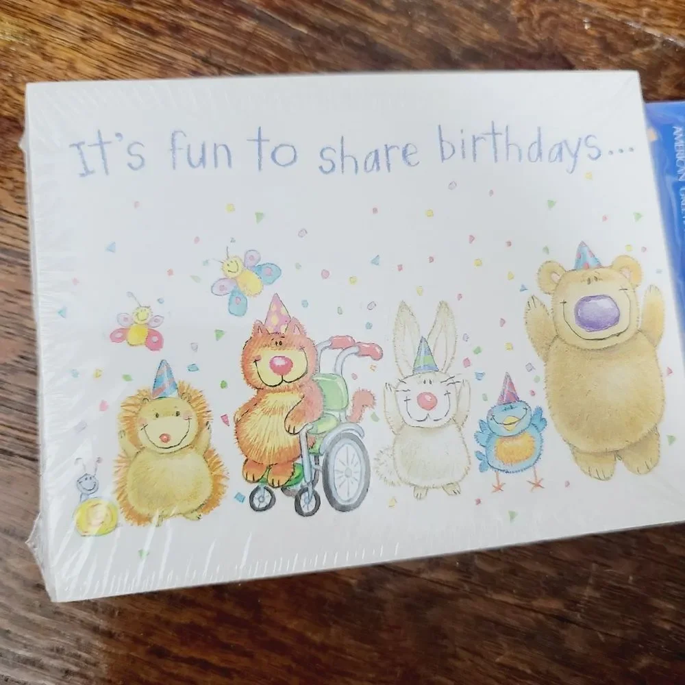 NWT Vintage American Greetings Made in USA Animals Butterfly Party Invitations